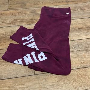 Pink stonewashed burgundy yoga pants